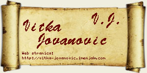Vitka Jovanović vizit kartica